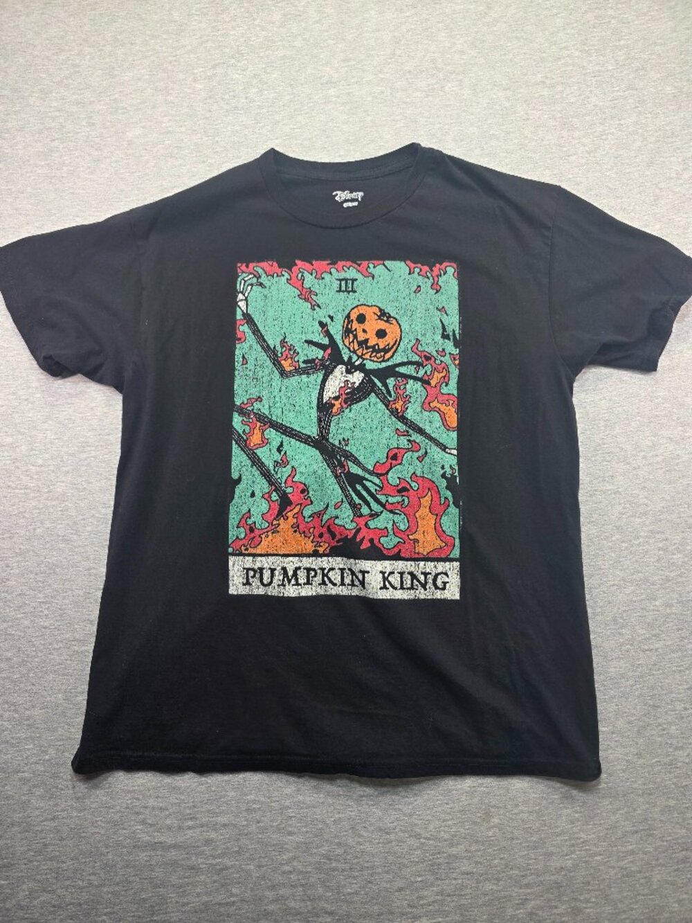 Nightmare Before Christmas Pumpkin King Tarot Card T-Shirt Black